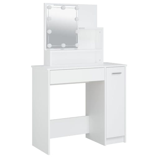 NNEVL Dressing Table with LED White 86.5x35x136 cm
