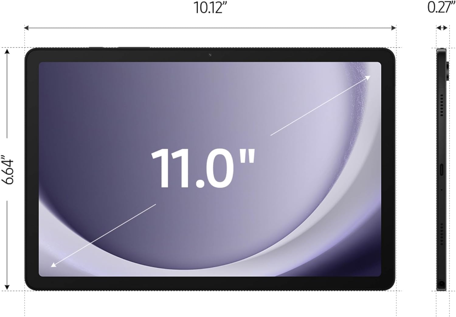 Samsung Galaxy Tab A9+ 11 inch 256GB Android WiFi Tablet  Big Screen  Quad Speakers  Upgraded Chipset  Multi Window Display  Slim  Light  Durable Design  Graphite with Accessories