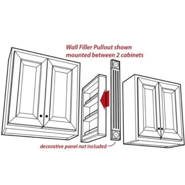 Hardware Resources 30 Inch Tall 3 Inch Wide Base Filler Pull Out