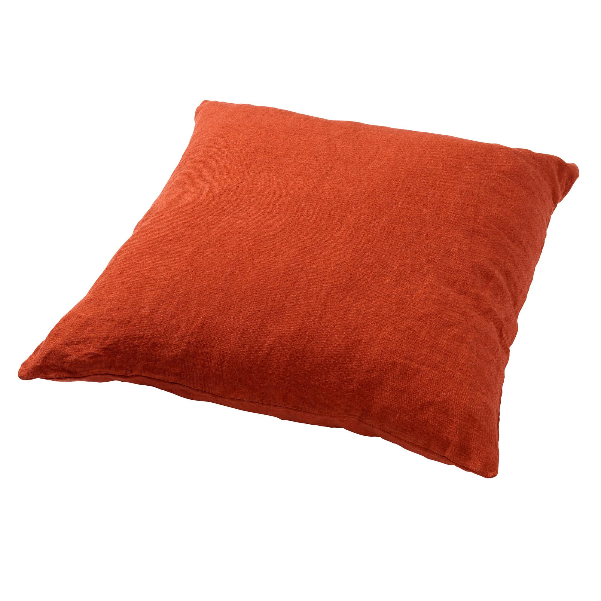 - Housse de coussin orange en laine-45x45 cm uni