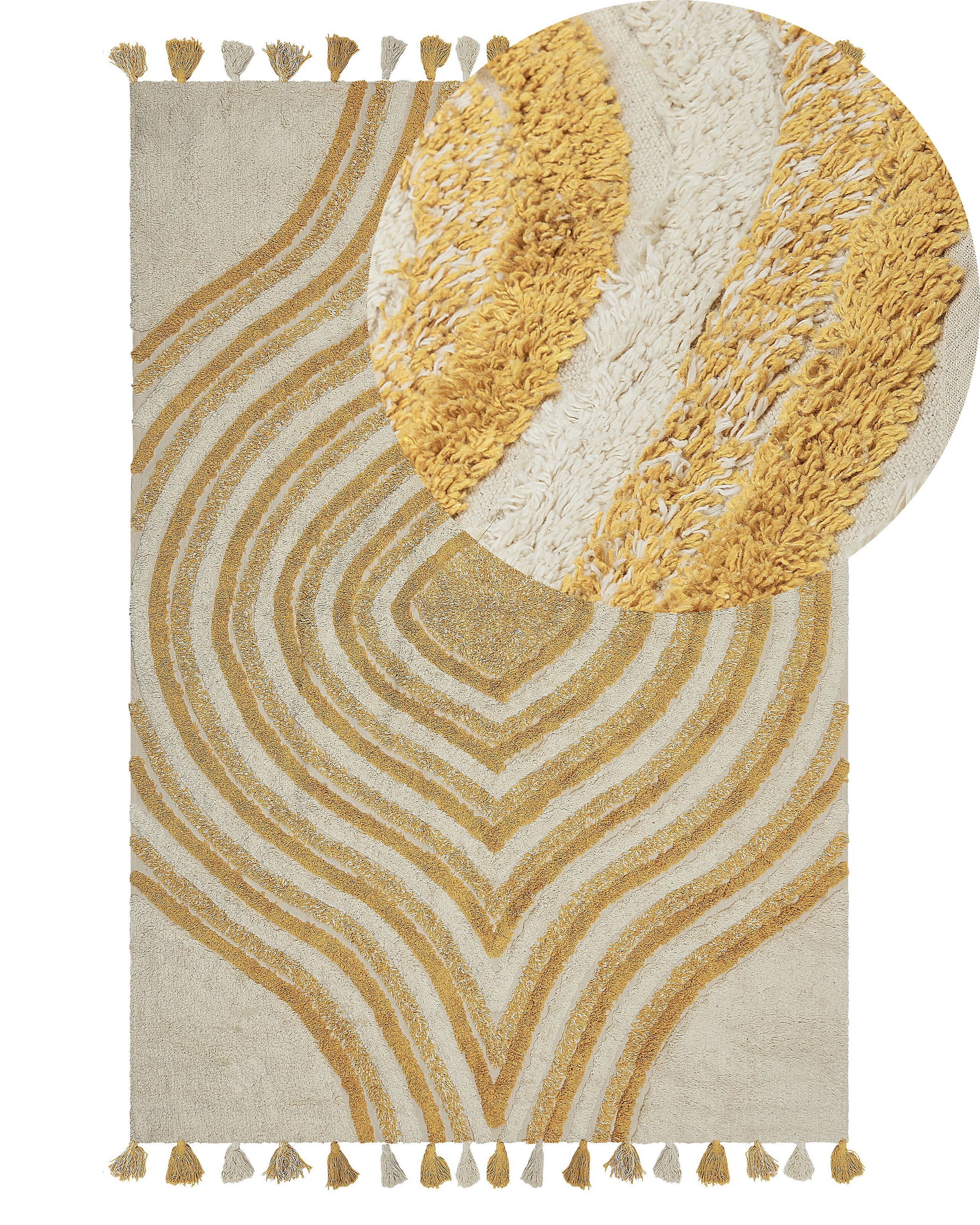Dywan bawełniany 140x200 cm beżowo-żółty
