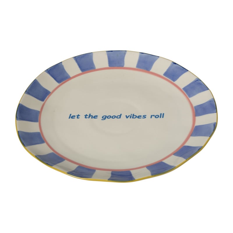 Dinerbord - blauw - &Oslash;25.5x3.5 cm - Happy at Home by Sanny