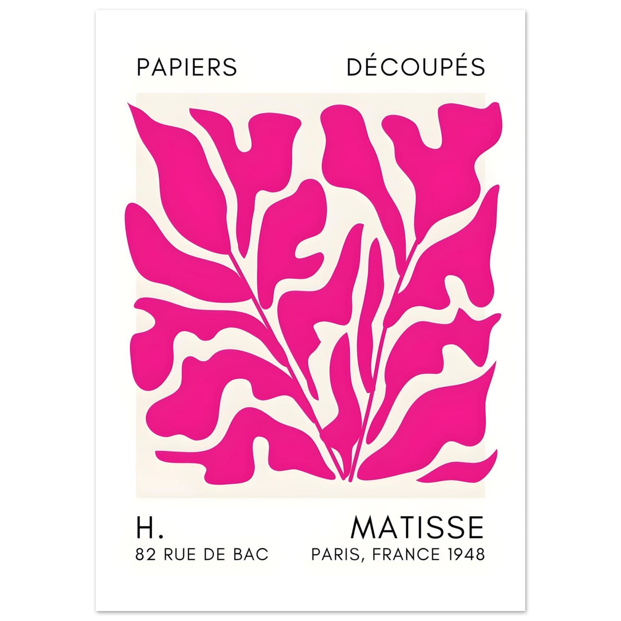 Artfulprints Poster Matisse – Seabed shapes pink  - A4 21x29.7 cm - Roze