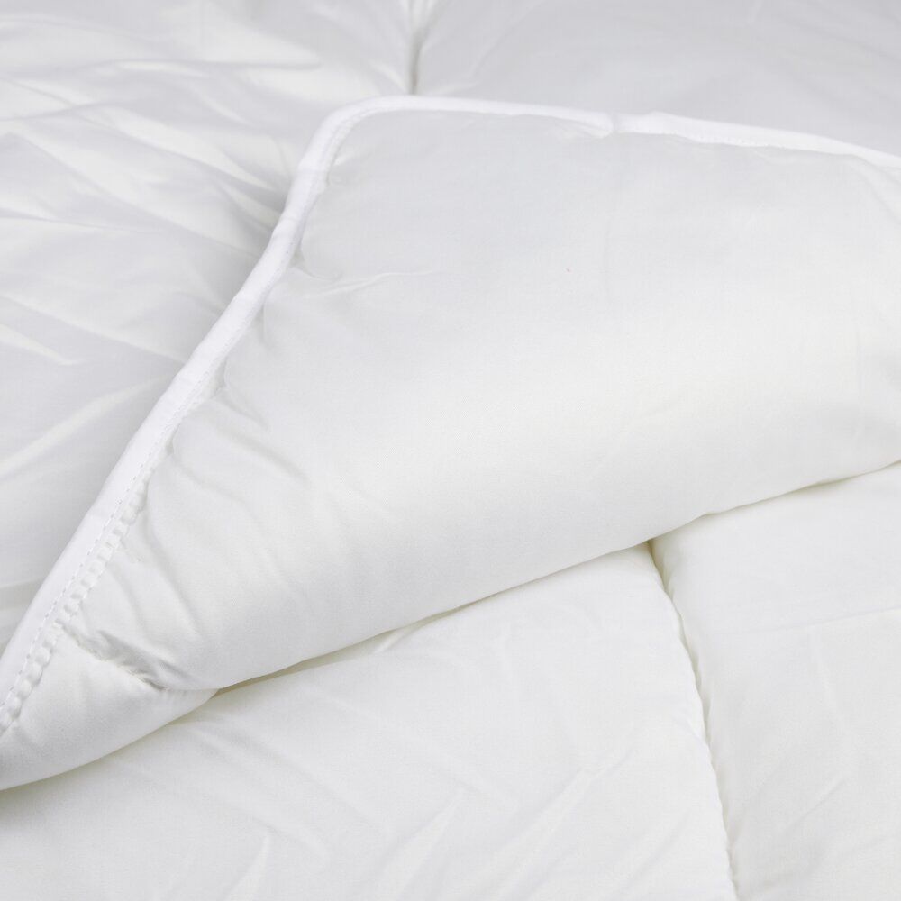 Couette tempérée 1 personne lavable à 95°C polyester blanc 140x200cm