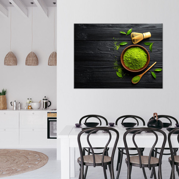 Obraz do kuchni restauracji, Matcha w misce Herbata 30x20