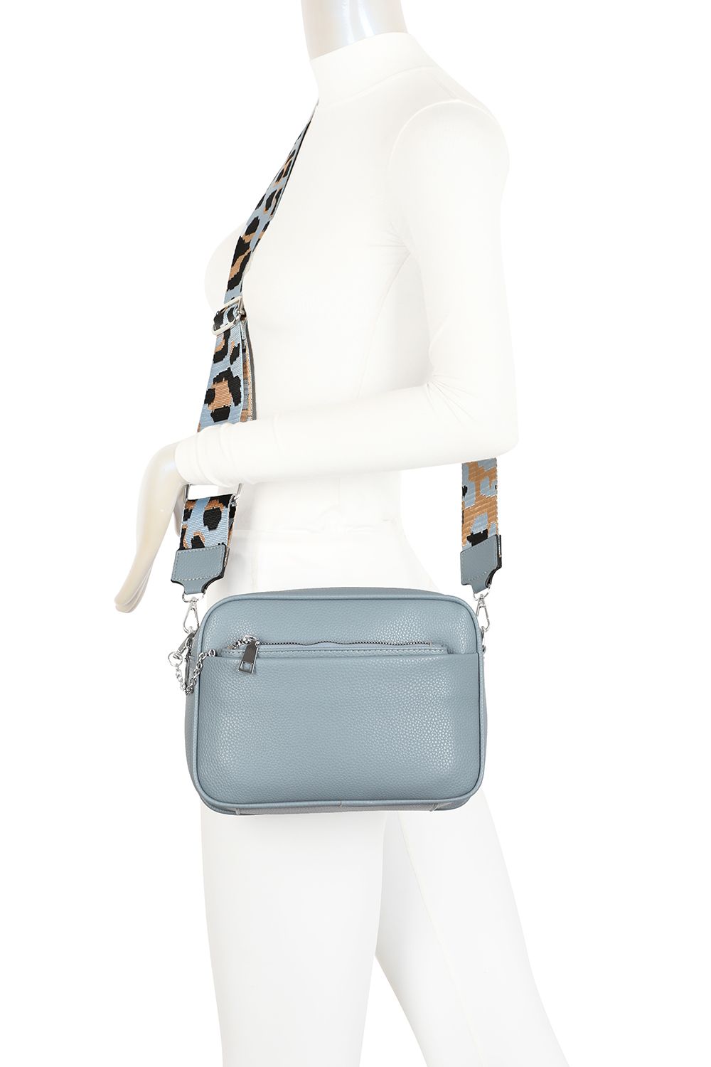 Fontanella Fashion Suni Dual Compartments PU Leather Crossbody Bag with Removable Pouch