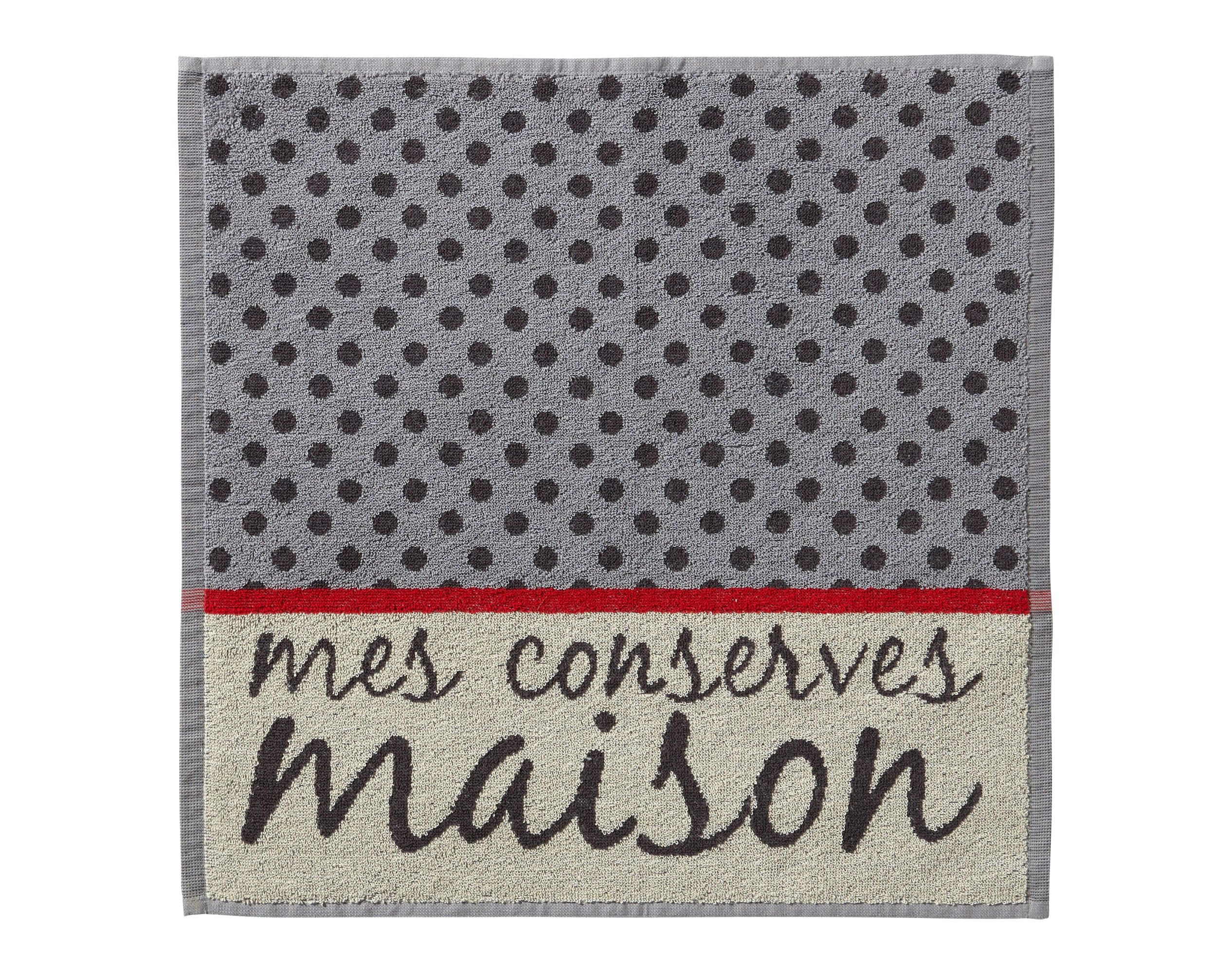 CONSERVE - Lot de 6 torchons gris en coton 50x70