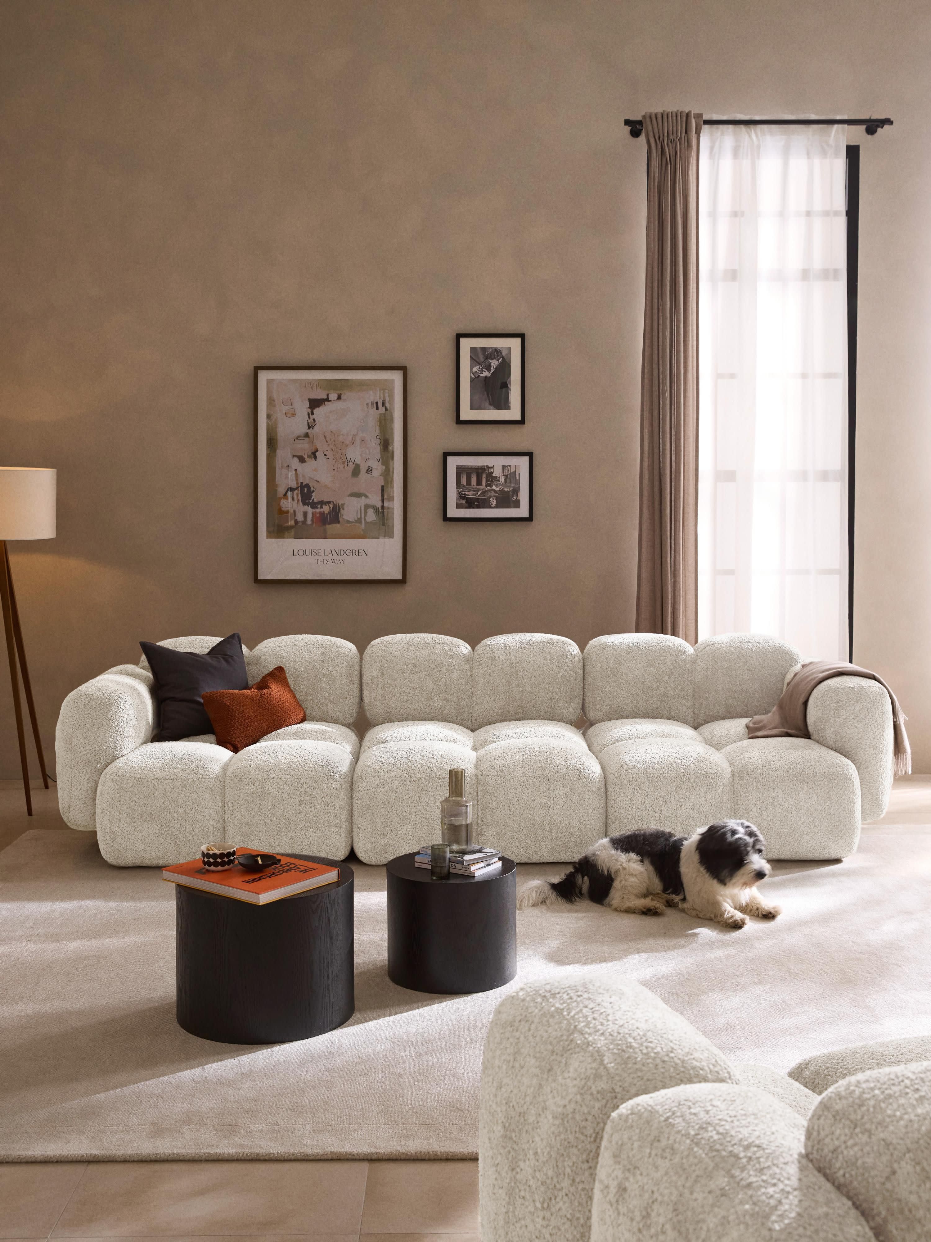 Modulares Sofa Tayla (4-Sitzer) aus Teddy-Bouclé