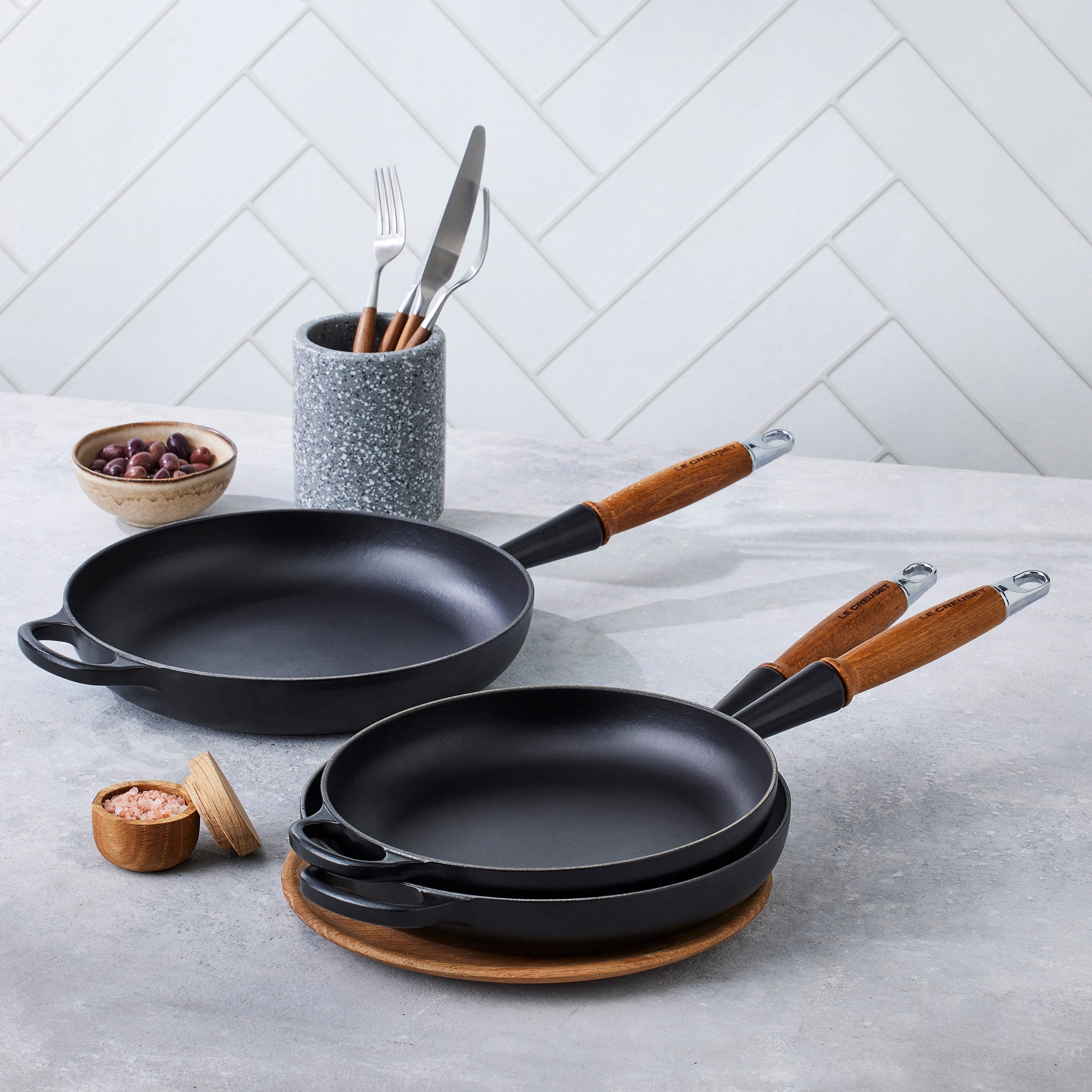 Le Creuset Signature Koekenpan Ø 24 cm - Mat Zwart