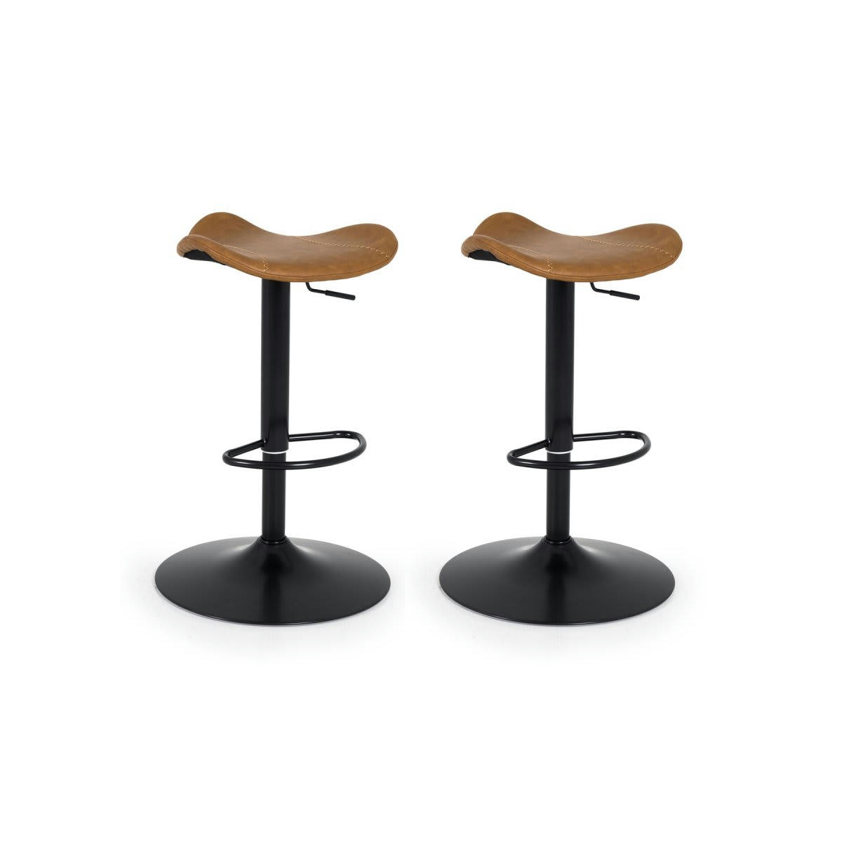 ZEBIO - Lot de 2 tabourets de bar simili et métal