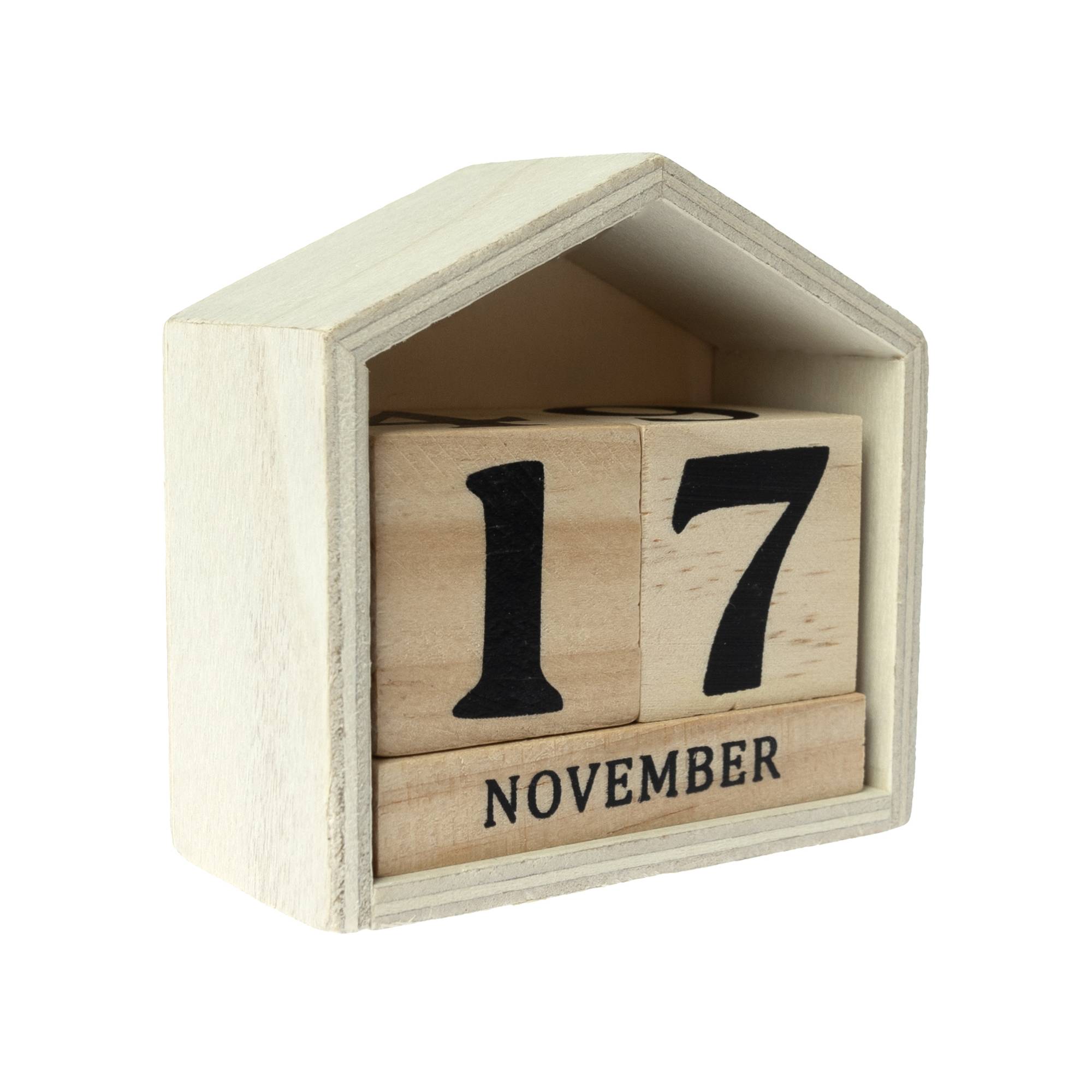 Wooden Block Calendar 7cm