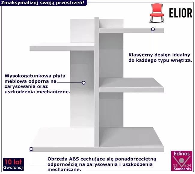 Stojąca półka na biurko z 3 przegrodami - Joro