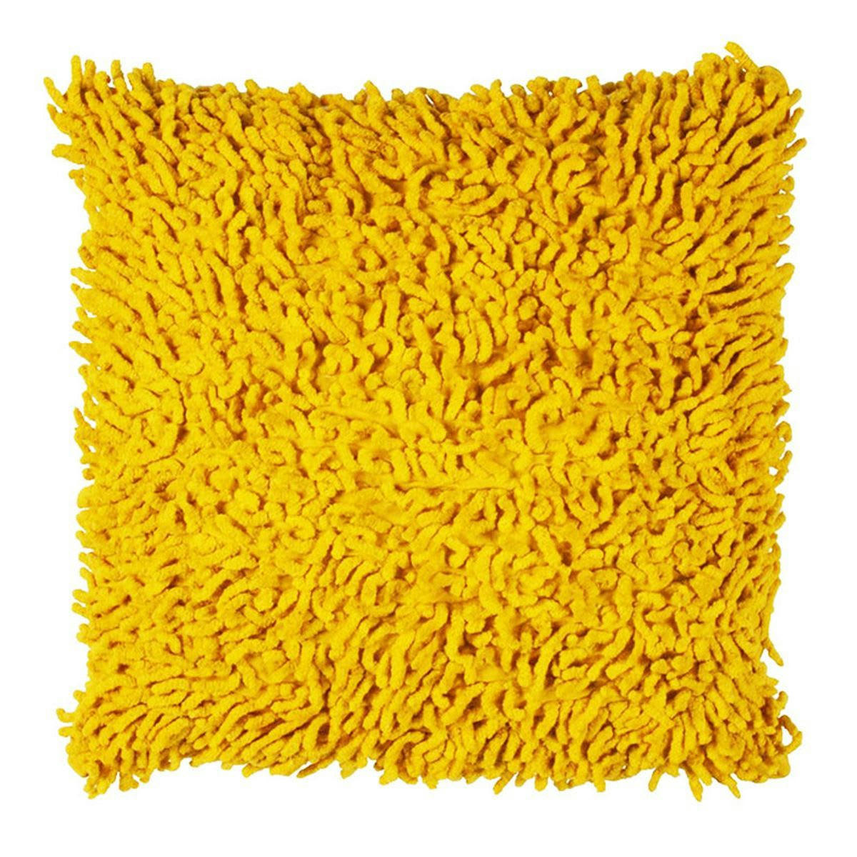SHAGGY - Coussin en coton seventies jaune 40x40
