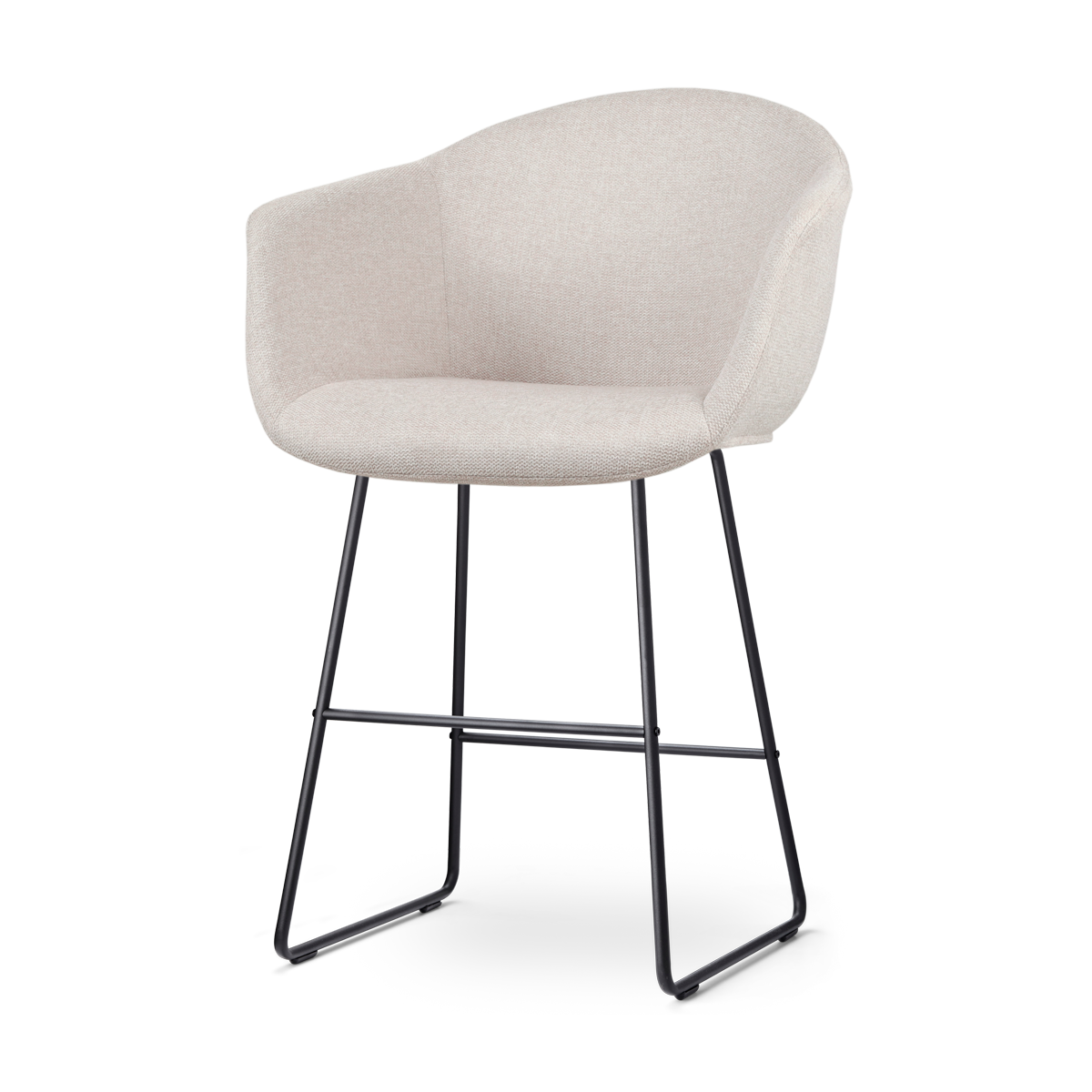 Nolon Nino-Otis Barkruk Beige - met Armleuning - Zwart - 65 cm