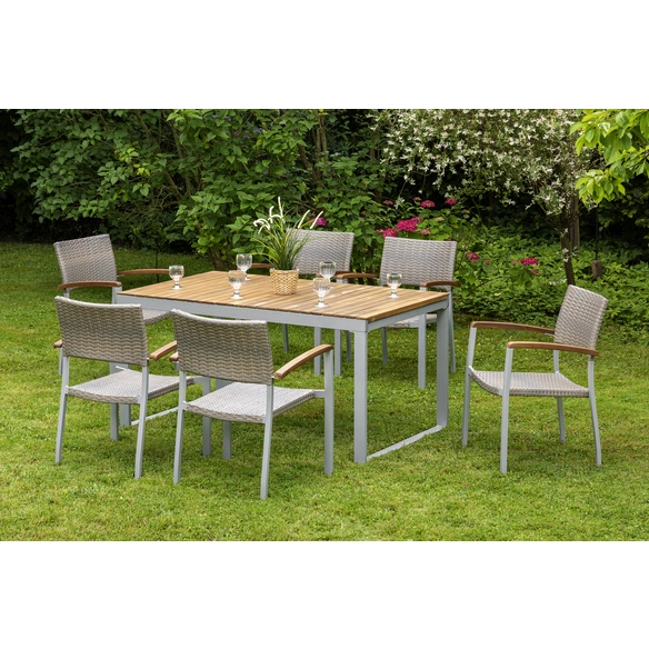 Gartenmöbelset »Silano«, 4 Sitzplätze, Aluminium/Kunststoff/Akazienholz