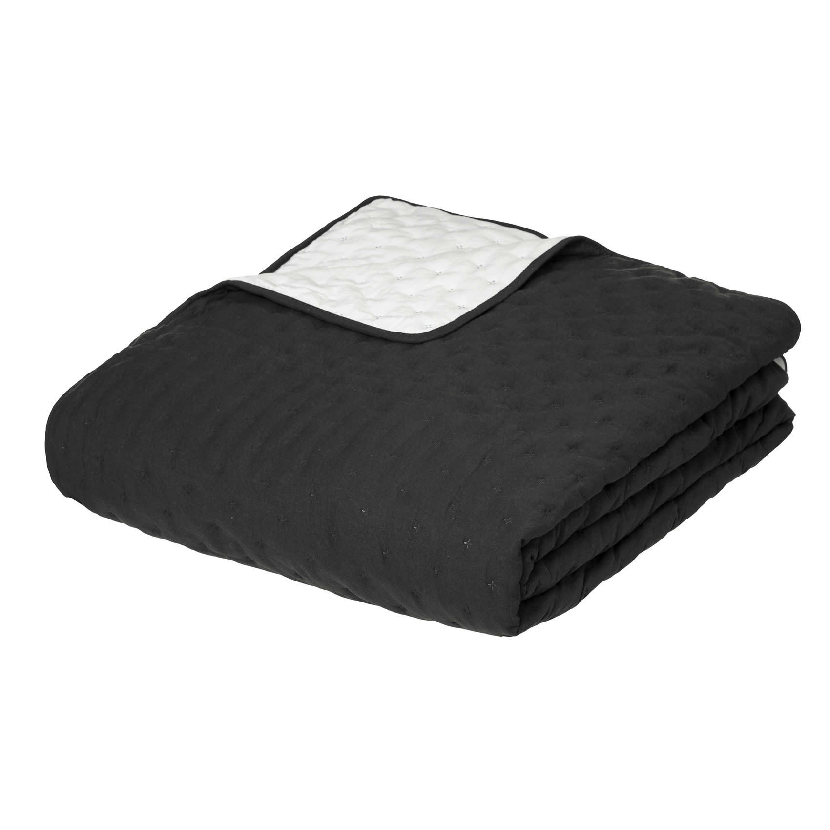 - Dessus de lit matelassé réversible polyester gris clair 240x260 cm