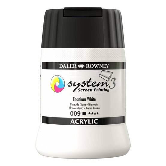 Daler-Rowney System3 Titanium White Screen Printing Acrylic 250ml