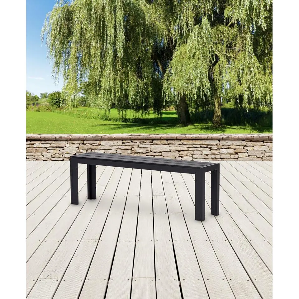 Lisomme Dylan tuinbank zwart - 132 x 30 cm