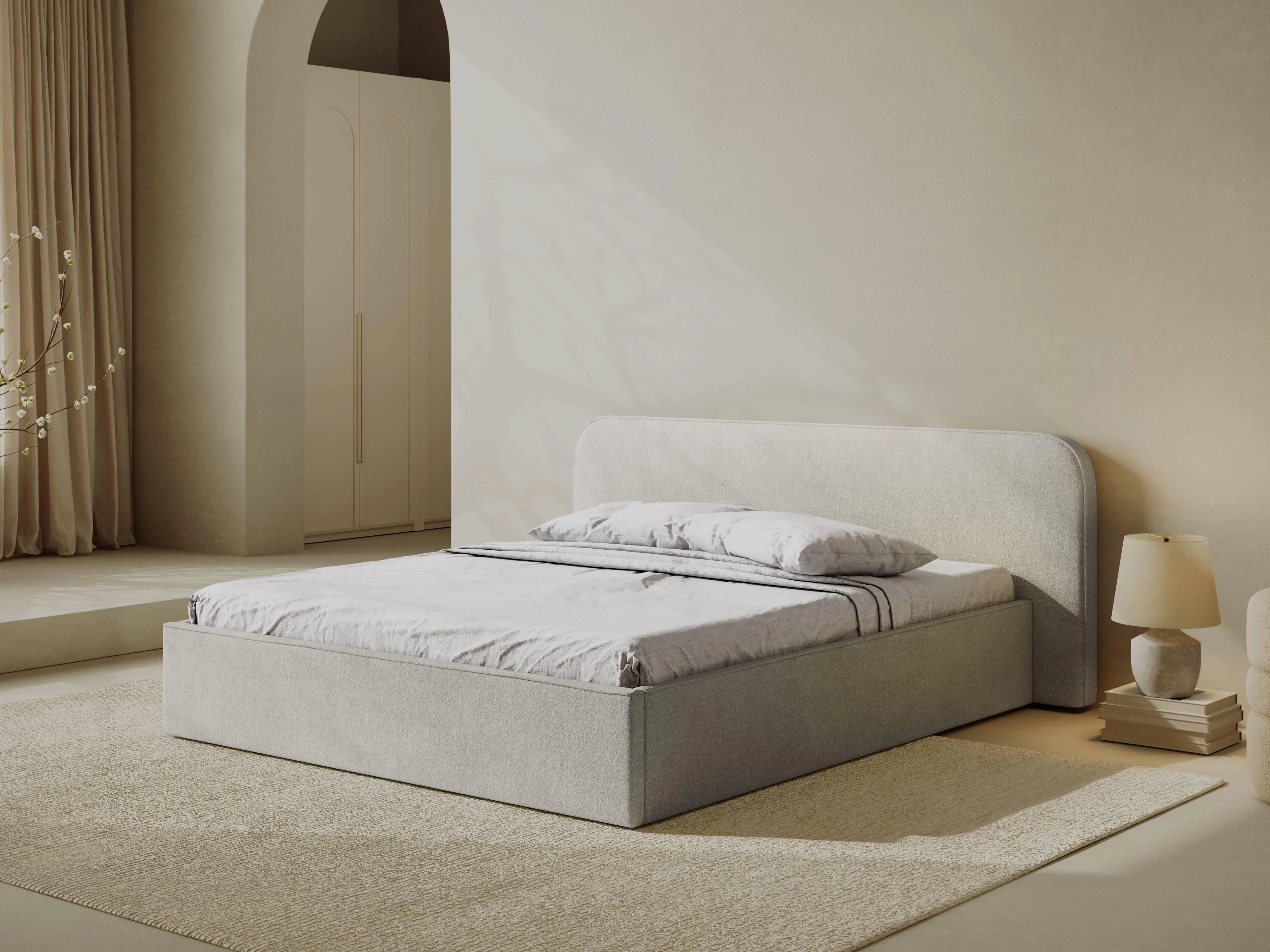 Bedframe met opbergvak Elizabeth 200x200 bouclé
