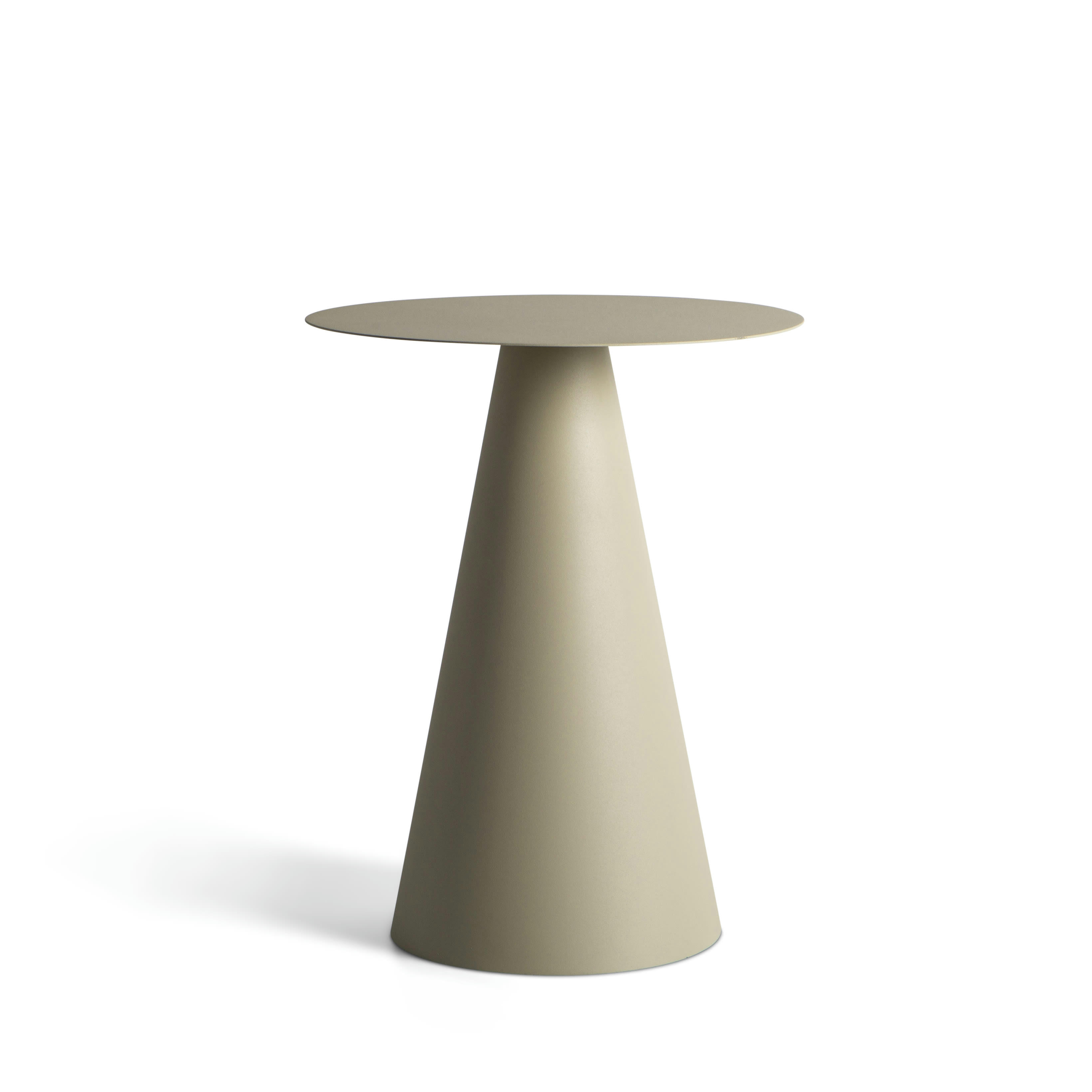 COLTRANE - Table d'appoint en métal avec finition texturée Beige