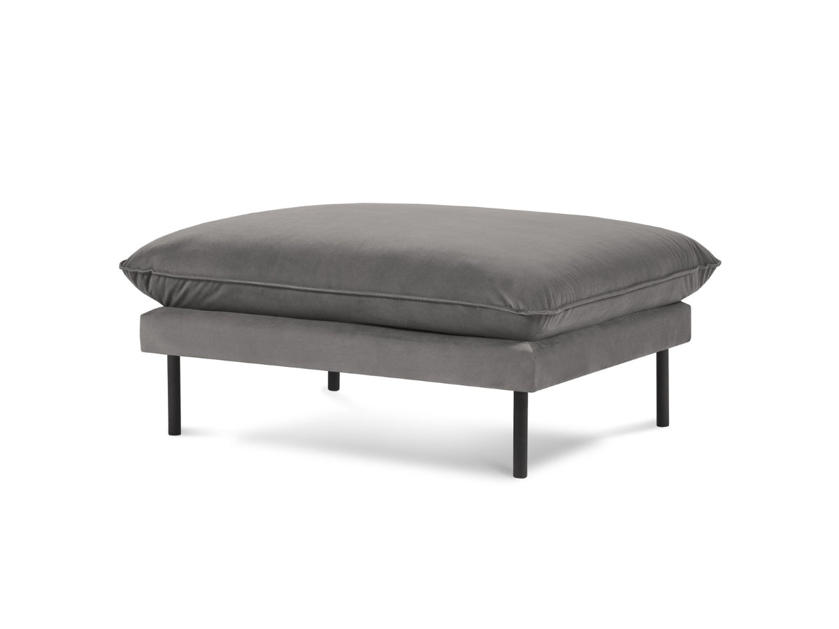 Cosmopolitan Design Poef Vienna flueel, lichtgrijs - 73x93x43cm