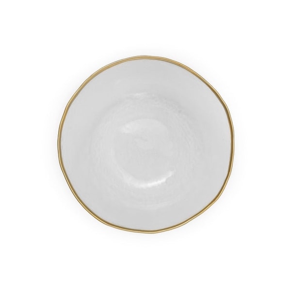 Set of 4 Clear Salad Plate with Gold Rim 8.25"D
