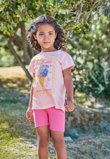 Younger Girls Ice Cream Sequin T-Shirt