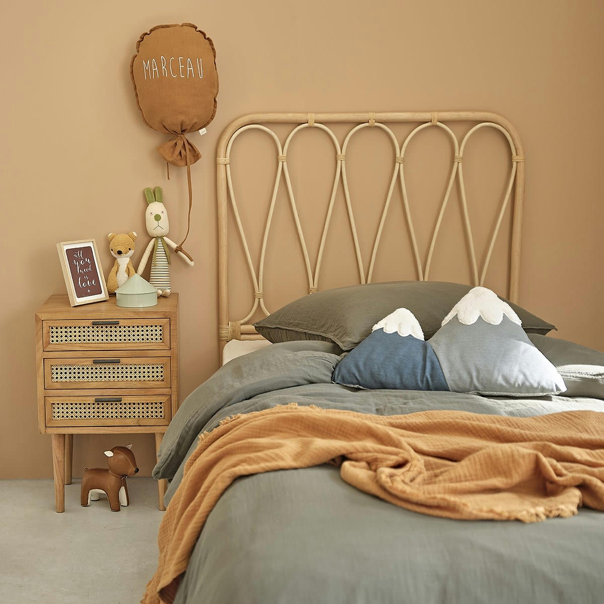 BOHO - Tête de lit en rotin 90 cm