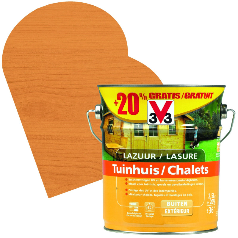 Lasure Chalets chêne moyen 2,5   0,5 L gratuit V33