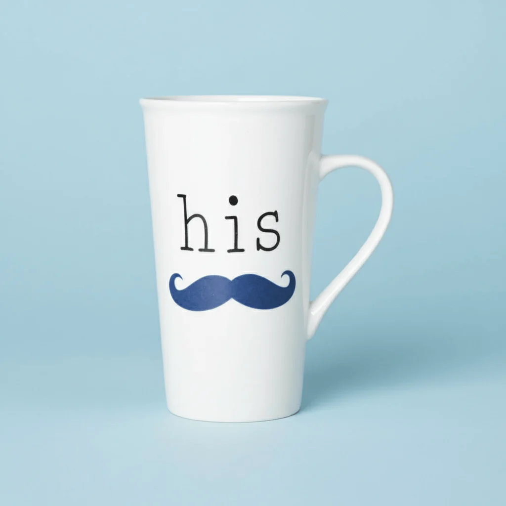 Sentiment Mugs His Mustache Latte Mug