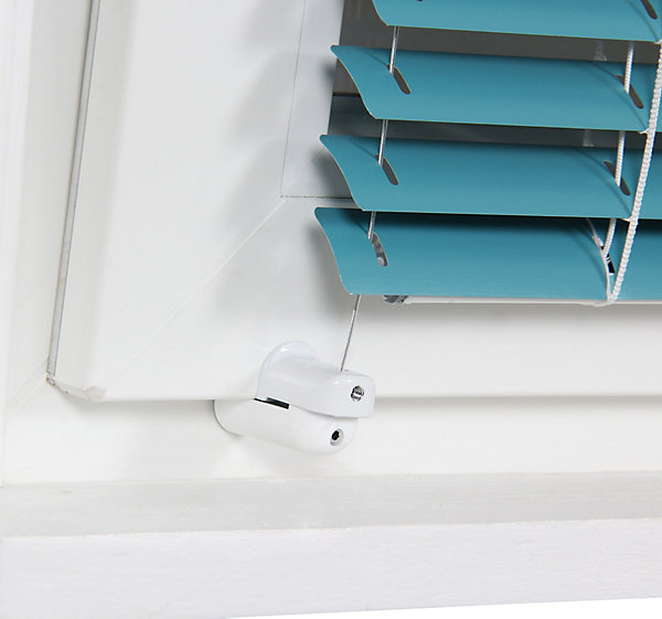 2 Fixations sans perçage universelles &réglables pour câbles de store - Blanc