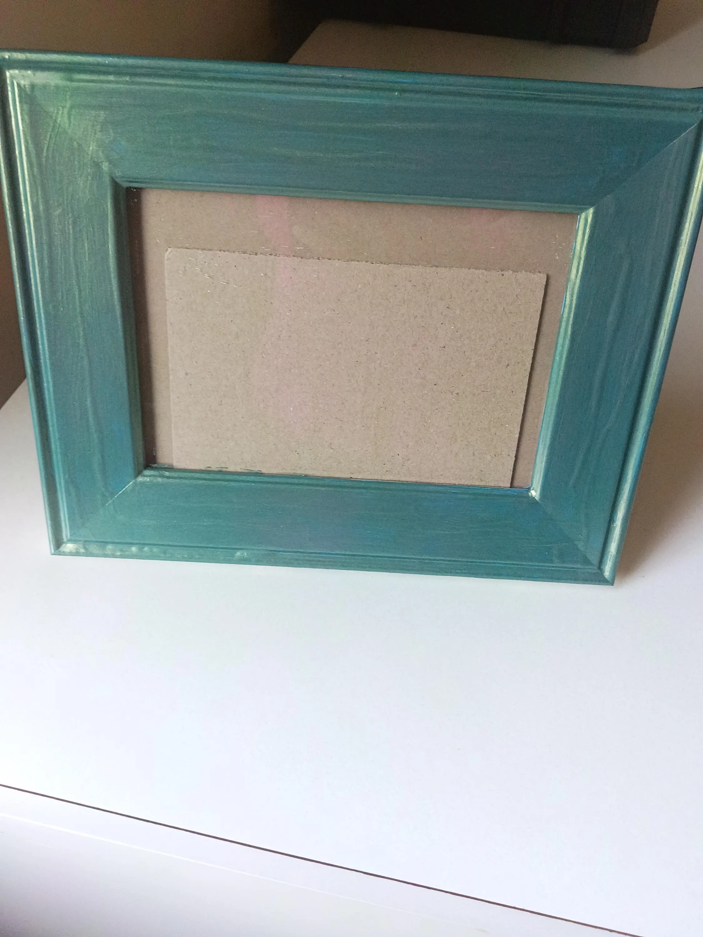 Handmade Iridescent Teal Picture Frame | Pearlescent Aqua Photo Frame | Coastal Decor | 5x7 or 8x10 Display