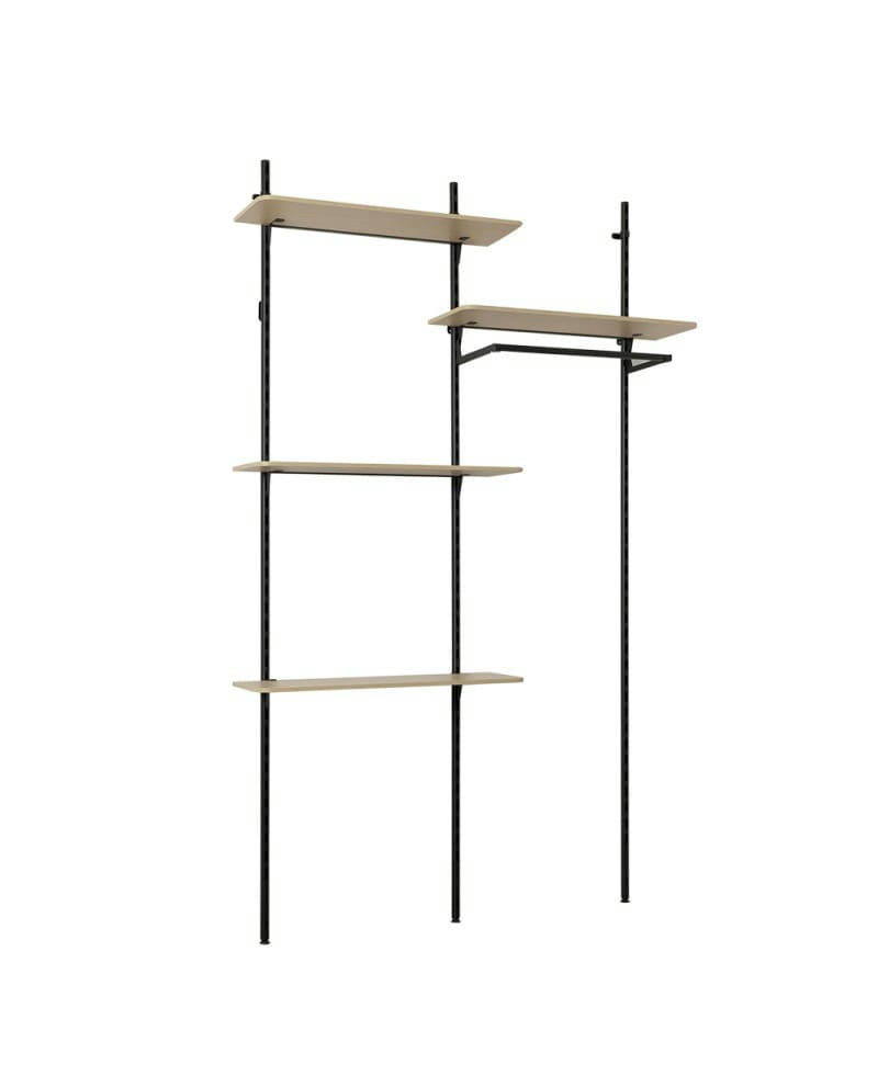 KALI - Meuble dressing bibliothèque  modulable  design industriel  4 étagères