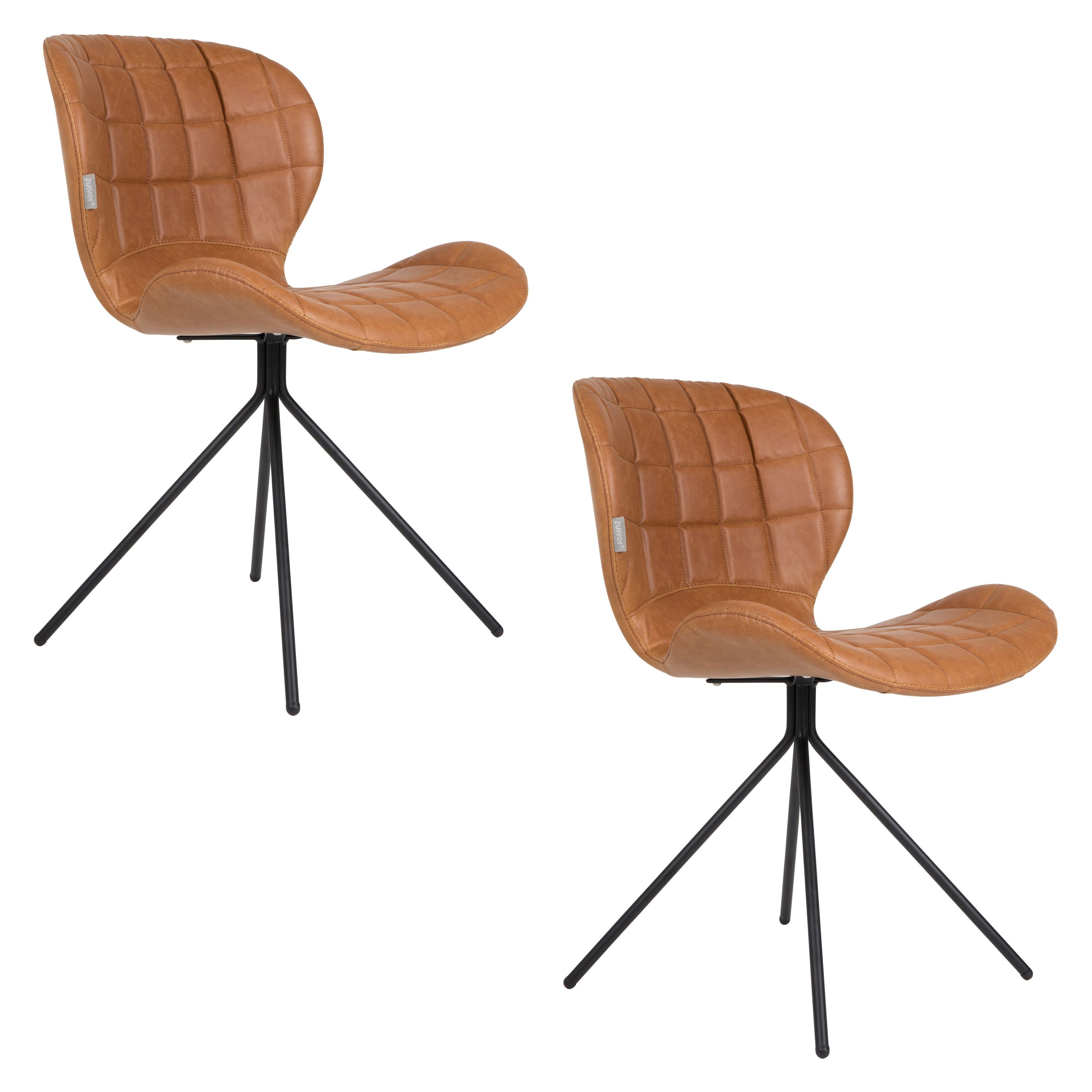 Zuiver OMG LL Eetkamerstoelen Bruin - Set van 2