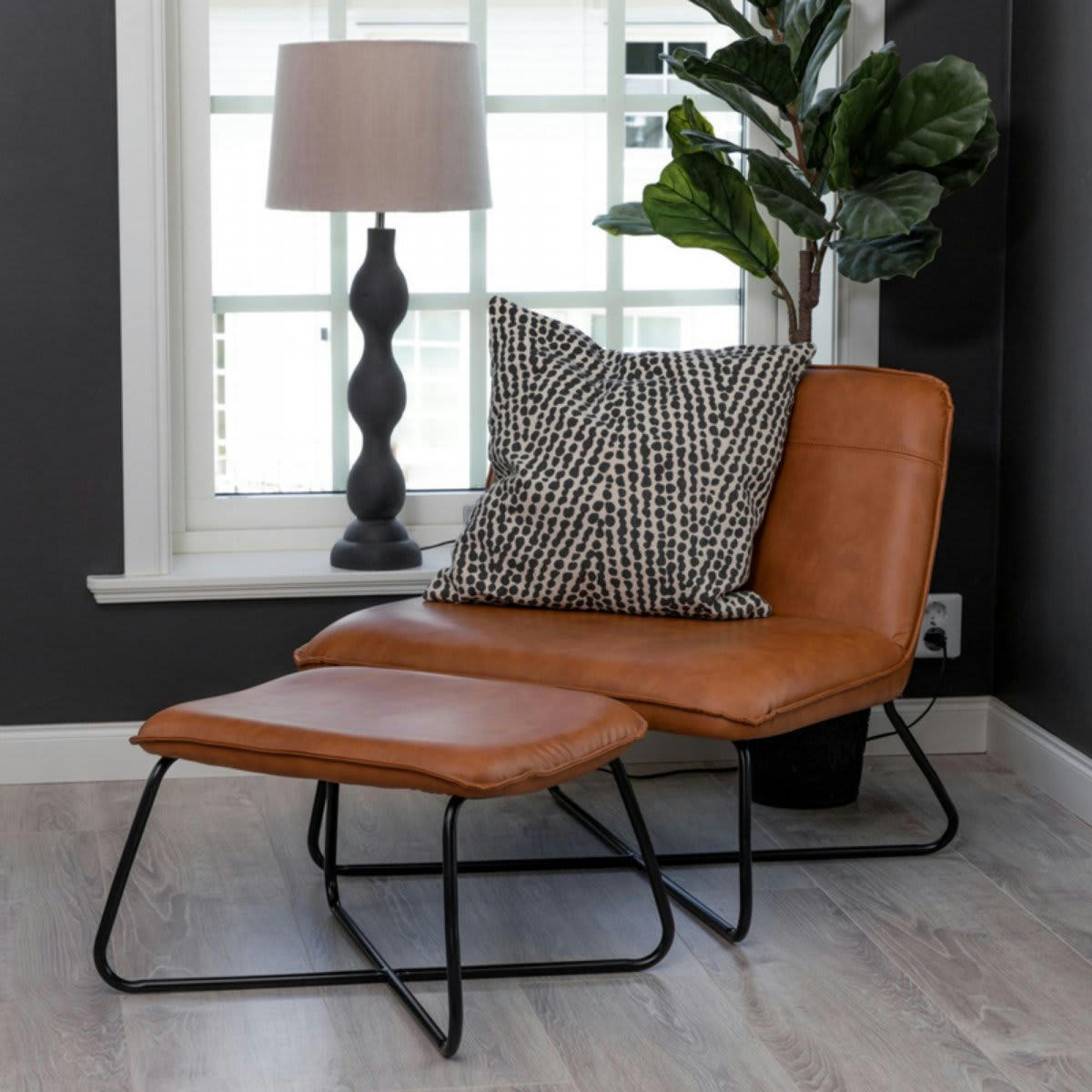 CAMIL - Fauteuil relax avec repose pied en simili