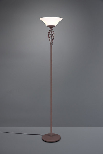 Lampadaire 2xE27, max. 60W, IP20, rouille et blanc - Trio - Rustica