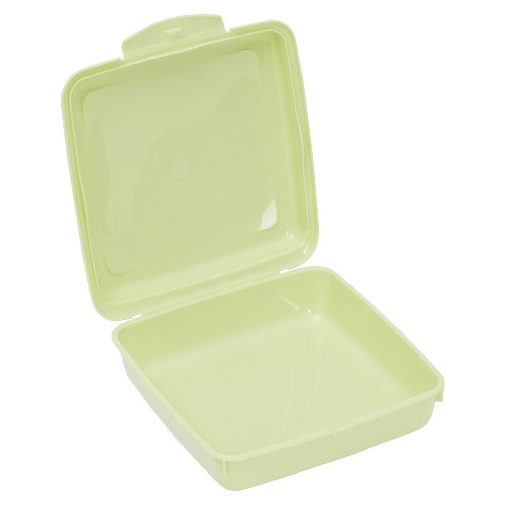 BoÎte à go&ucirc;ter carrée plastique vert 15x14,5xH5cm