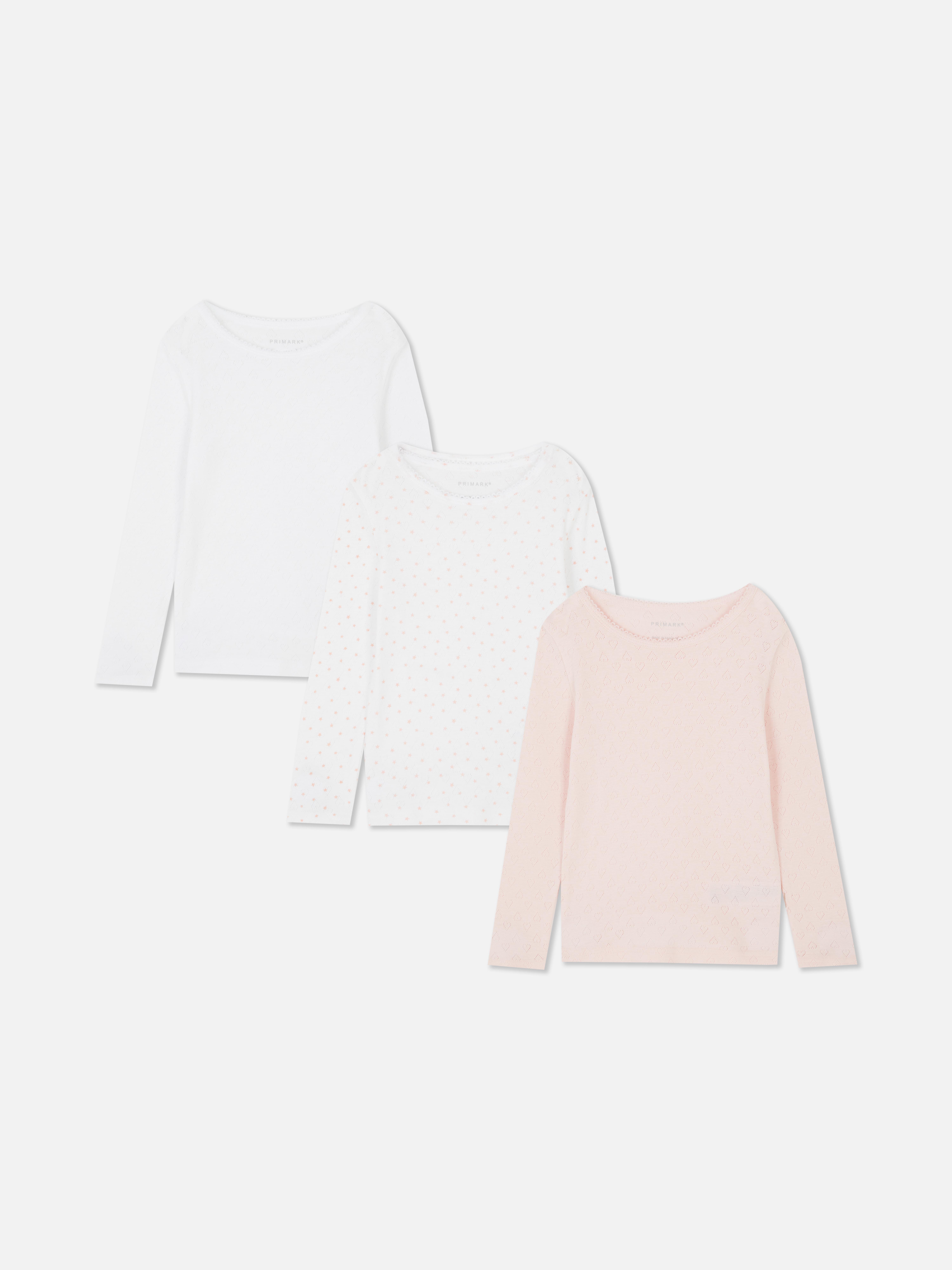 1.5-14yrs | 3pk Pointelle Long Sleeve Thermal Tops