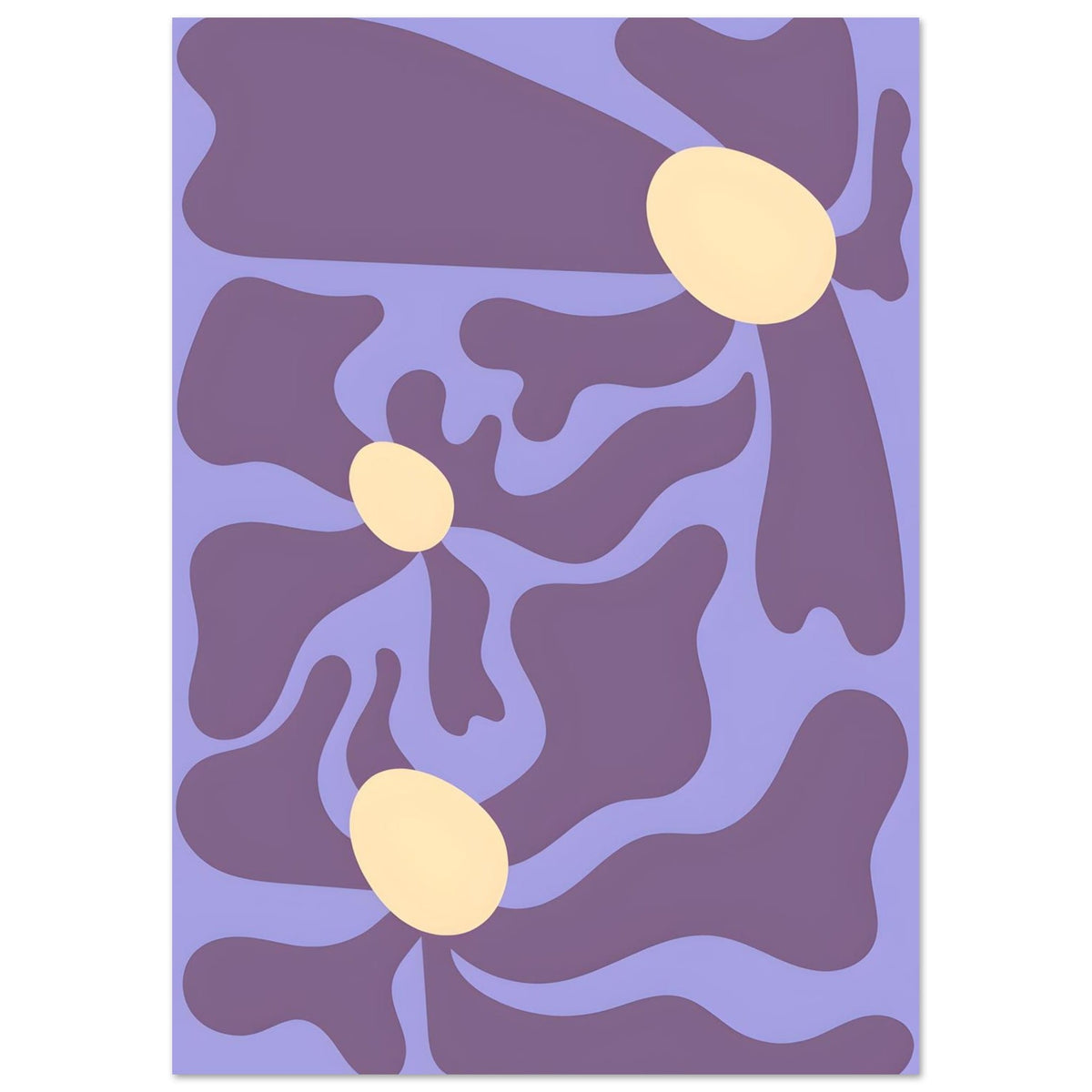 Artfulprints Poster Matisse - Purple flowers  - A4 21x29.7 cm - Paars