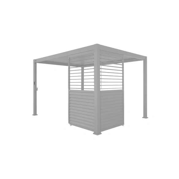 Pergola-Lamellenwand, verstellbar, LxH: 123x235 cm, hellgrau