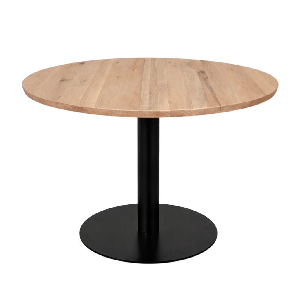 Table ronde chêne blanc pied central droit 130 cm PALERME