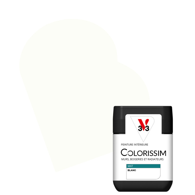 Testeur peinture pour murs Colorissim blanc mat 0,075 L V33