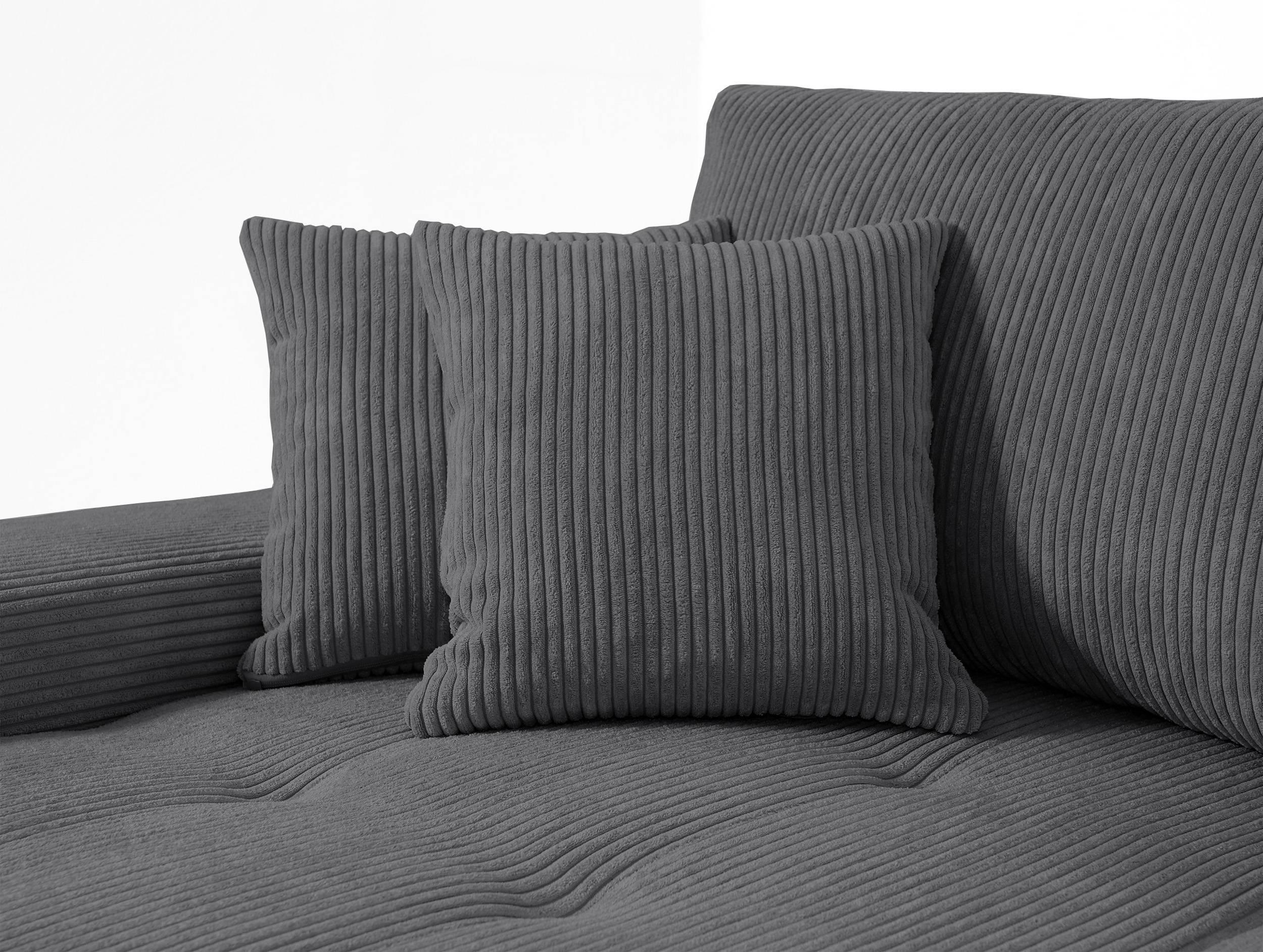 Hoekbank Olivia links ribstof met slaapfunctie