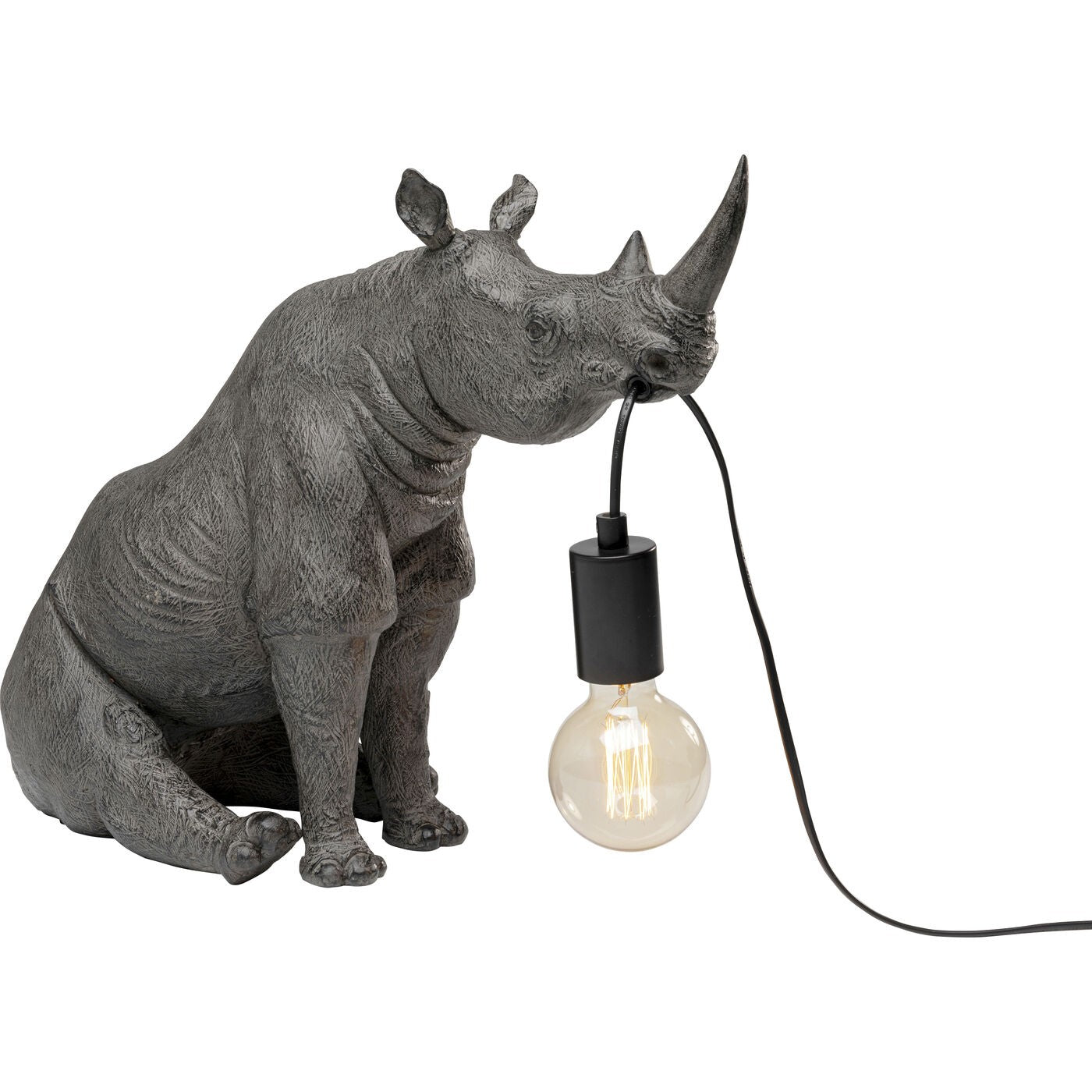 Kare Design Tafellamp grijze zittende neushoorn