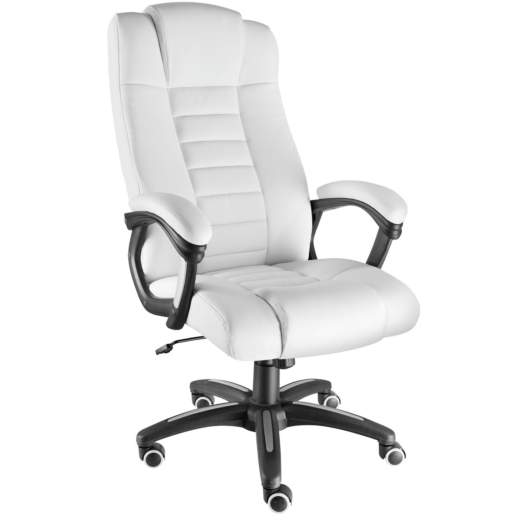 - Fauteuil de bureau Rotatif à 360° et réglable en hauteur blanc