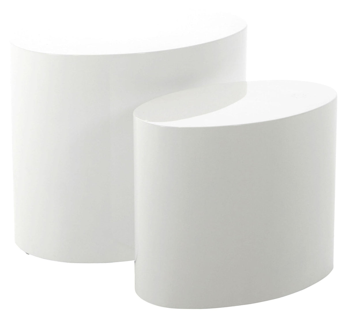 BRAM Salontafel Gubbio - 48 x 33cm - Wit - Set van 2