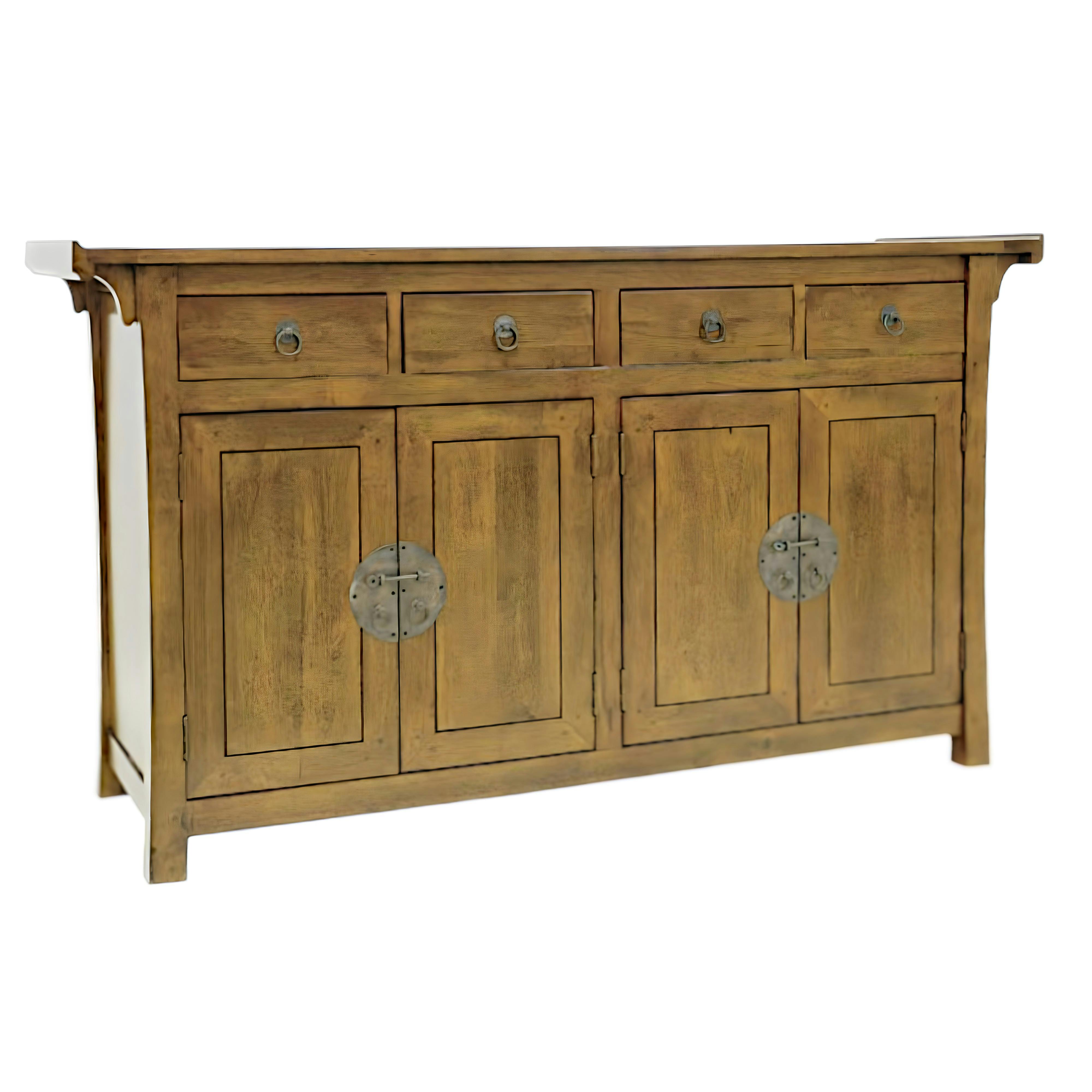 Bahut asiatique hévéa 4 portes 160cm MAORI