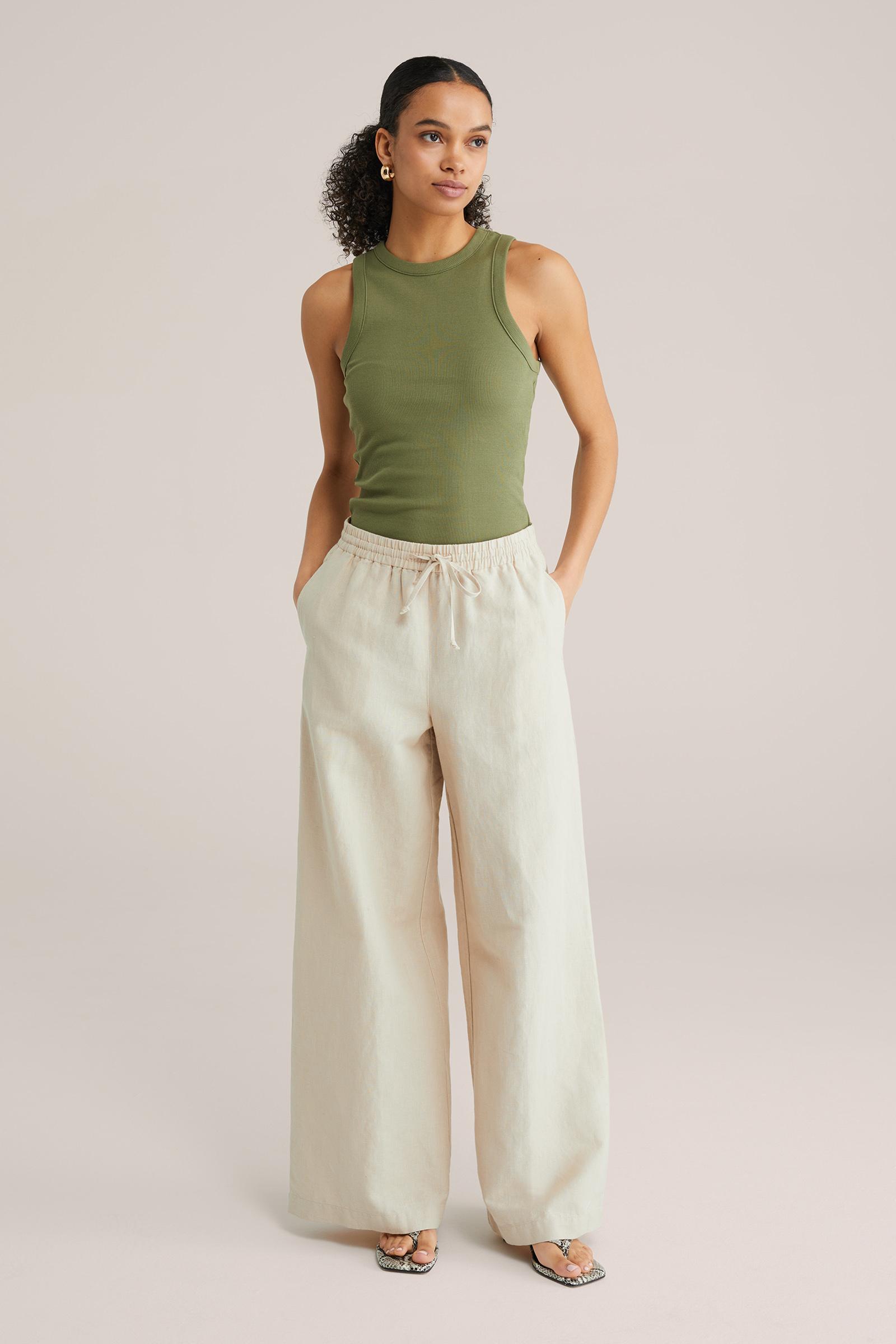 Dames tanktop van ribstof