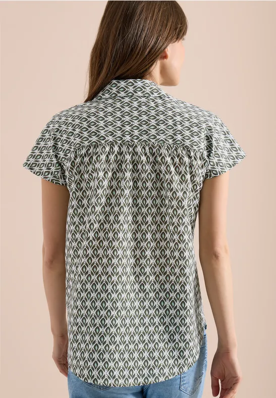 Kurzarm Bluse mit Minimal Print