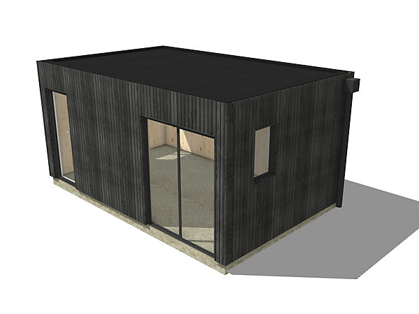 Bureau de jardin 4 saisons en bois 5,5 x 3,5 x 2,7 m / isolation RE2020